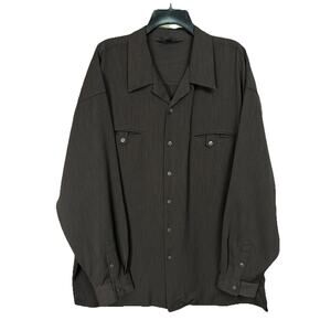Men's Bagazio Dress Shirt Button Up Sz 3X Long Sleeves Pockets Dark Brown
